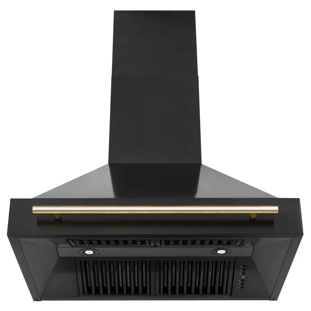 ZLINE Autograph Edition 36 in. Black Stainless Steel Range Hood with Accent Handle (BS655Z-36)
