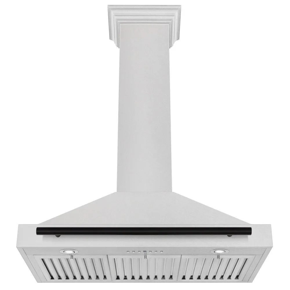 ZLINE Autograph Edition 36 in. Convertible Satin Stainless Steel Wall Mount Range Hood with Accent Handle (KB4SNZ-36)