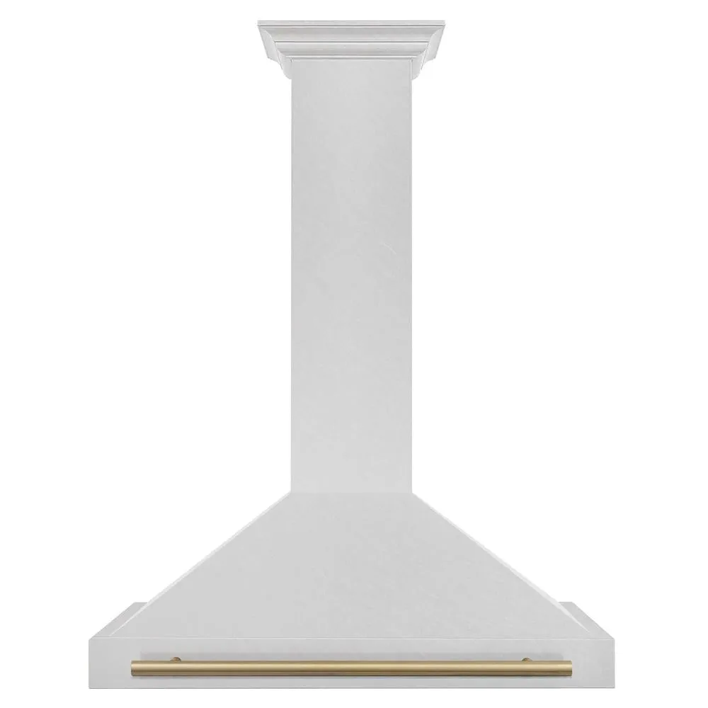 ZLINE Autograph Edition 36 in. Convertible Satin Stainless Steel Wall Mount Range Hood with Accent Handle (KB4SNZ-36)