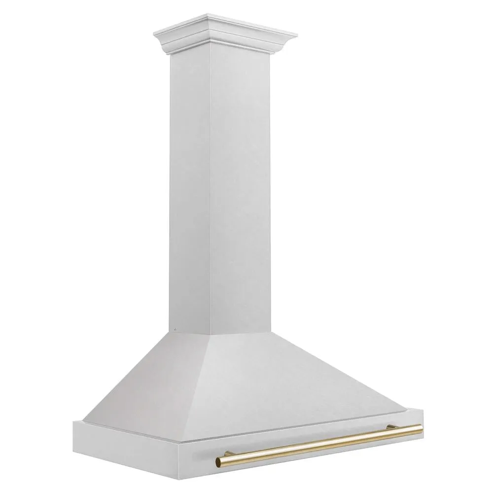 ZLINE Autograph Edition 36 in. Convertible Satin Stainless Steel Wall Mount Range Hood with Accent Handle (KB4SNZ-36)