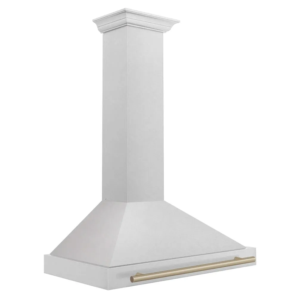 ZLINE Autograph Edition 36 in. Convertible Satin Stainless Steel Wall Mount Range Hood with Accent Handle (KB4SNZ-36)
