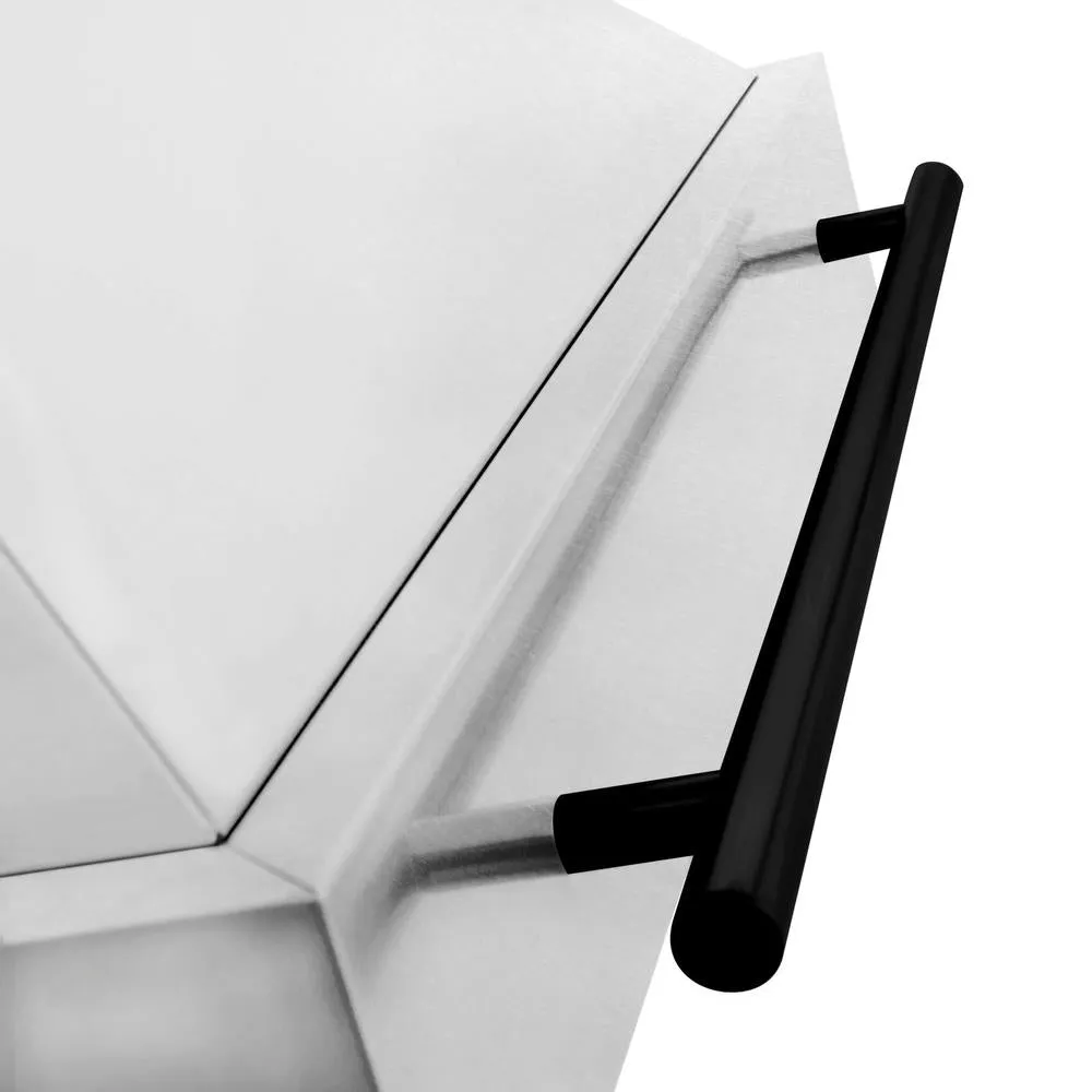 ZLINE Autograph Edition 36 in. Satin Stainless Steel Wall Mount Range Hood with Accent Handle (8654SNZ-36)