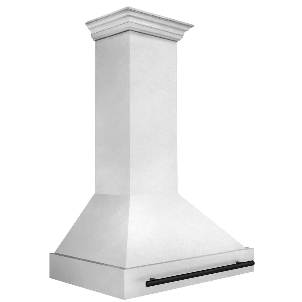 ZLINE Autograph Edition 36 in. Satin Stainless Steel Wall Mount Range Hood with Accent Handle (8654SNZ-36)