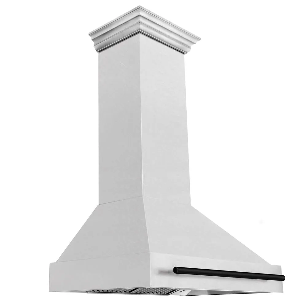 ZLINE Autograph Edition 36 in. Satin Stainless Steel Wall Mount Range Hood with Accent Handle (8654SNZ-36)