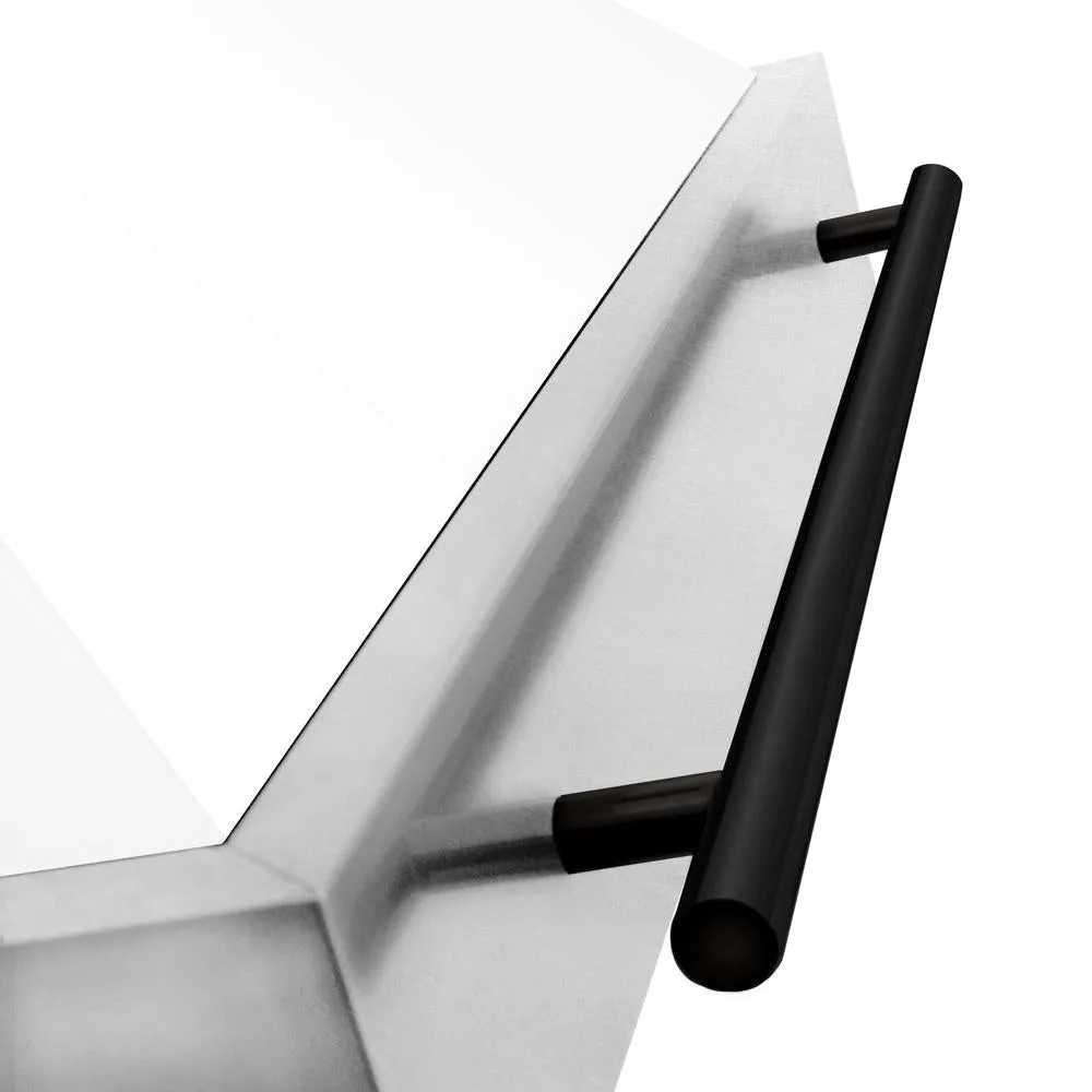 ZLINE Autograph Edition 36 in. Satin Stainless Steel Wall Mount Range Hood with White Matte Shell and Accent Handle (8654SNZ-WM36)
