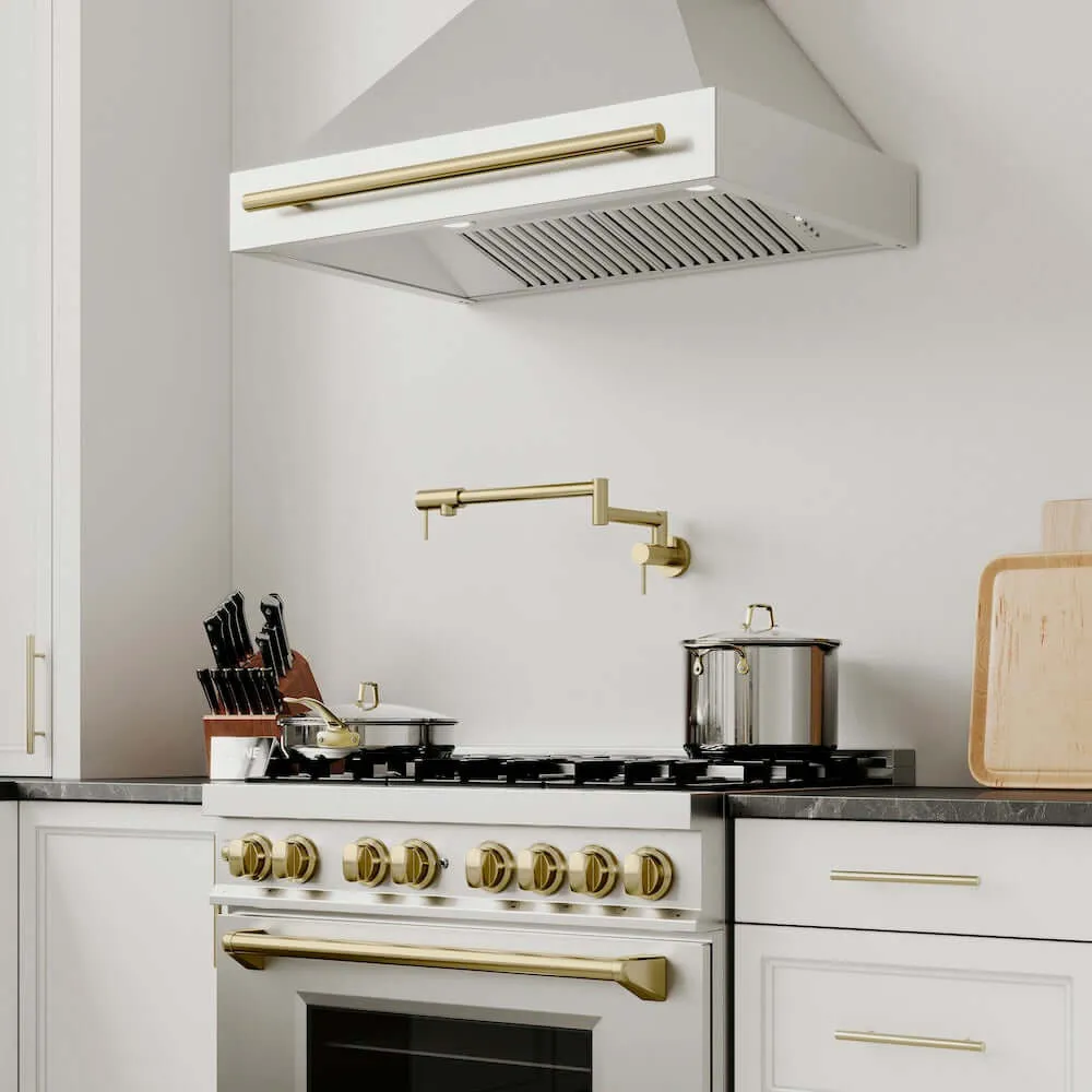 ZLINE Autograph Edition 36 in. Stainless Steel Range Hood with Stainless Steel Shell and Accent Handle (8654STZ-36)