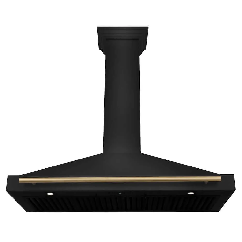 ZLINE Autograph Edition 48 in. Black Stainless Steel Wall Mount Range Hood With Accent Handle (BSKB4Z-48)