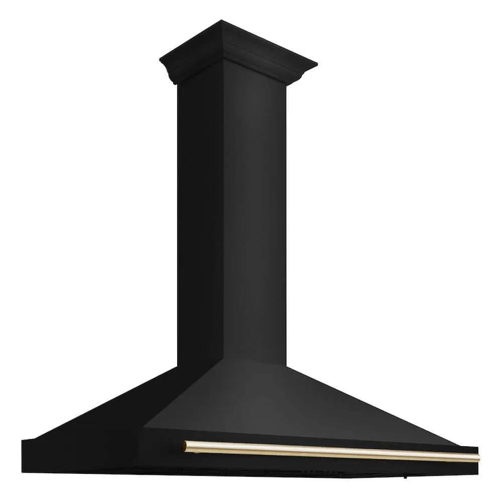 ZLINE Autograph Edition 48 in. Black Stainless Steel Wall Mount Range Hood With Accent Handle (BSKB4Z-48)