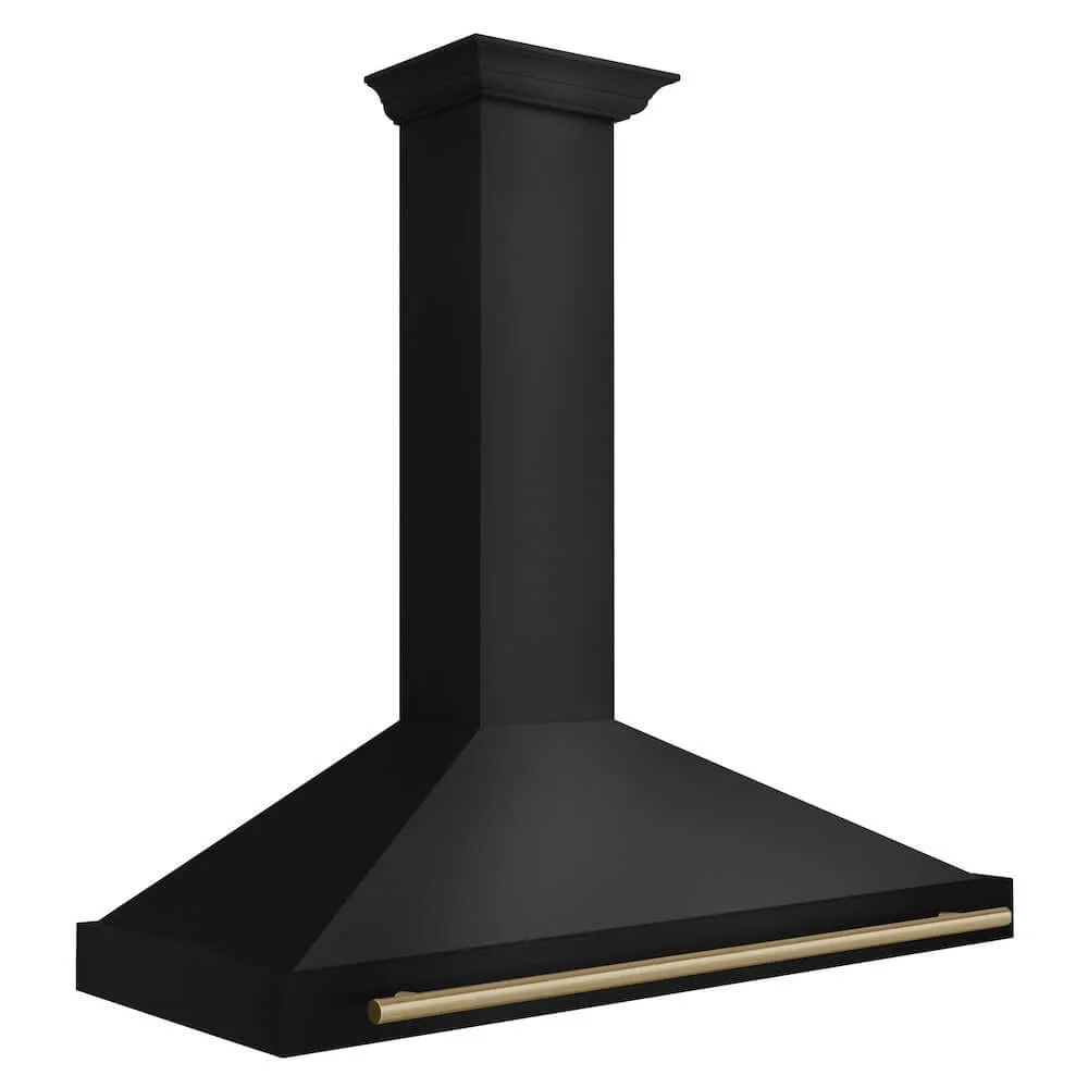 ZLINE Autograph Edition 48 in. Black Stainless Steel Wall Mount Range Hood With Accent Handle (BSKB4Z-48)
