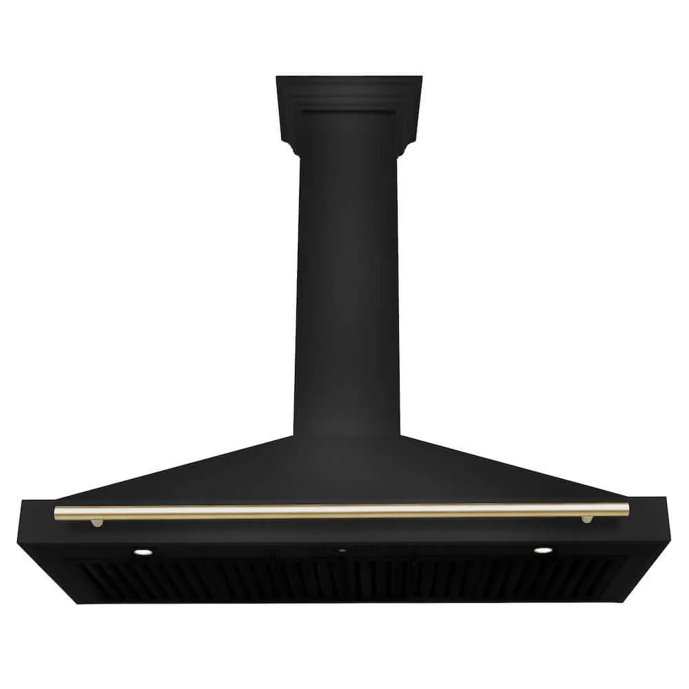 ZLINE Autograph Edition 48 in. Black Stainless Steel Wall Mount Range Hood With Accent Handle (BSKB4Z-48)