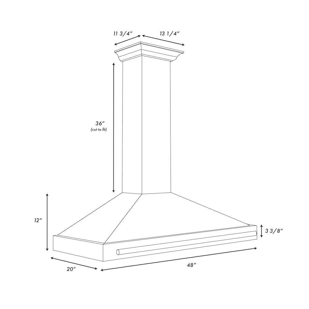 ZLINE Autograph Edition 48 in. Black Stainless Steel Wall Mount Range Hood With Accent Handle (BSKB4Z-48)
