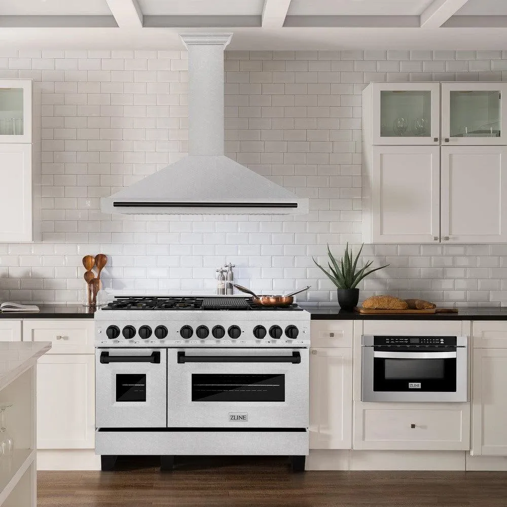 ZLINE Autograph Edition 48 in. Convertible Satin Stainless Steel Wall Mount Range Hood with Accent Handle (KB4SNZ-48)