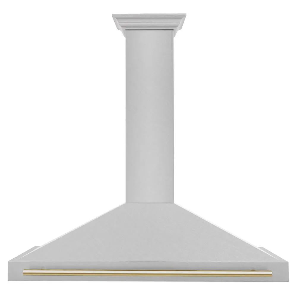 ZLINE Autograph Edition 48 in. Convertible Satin Stainless Steel Wall Mount Range Hood with Accent Handle (KB4SNZ-48)