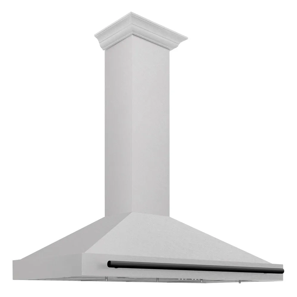 ZLINE Autograph Edition 48 in. Convertible Satin Stainless Steel Wall Mount Range Hood with Accent Handle (KB4SNZ-48)