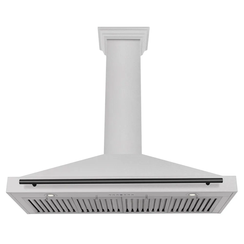 ZLINE Autograph Edition 48 in. Convertible Satin Stainless Steel Wall Mount Range Hood with Accent Handle (KB4SNZ-48)