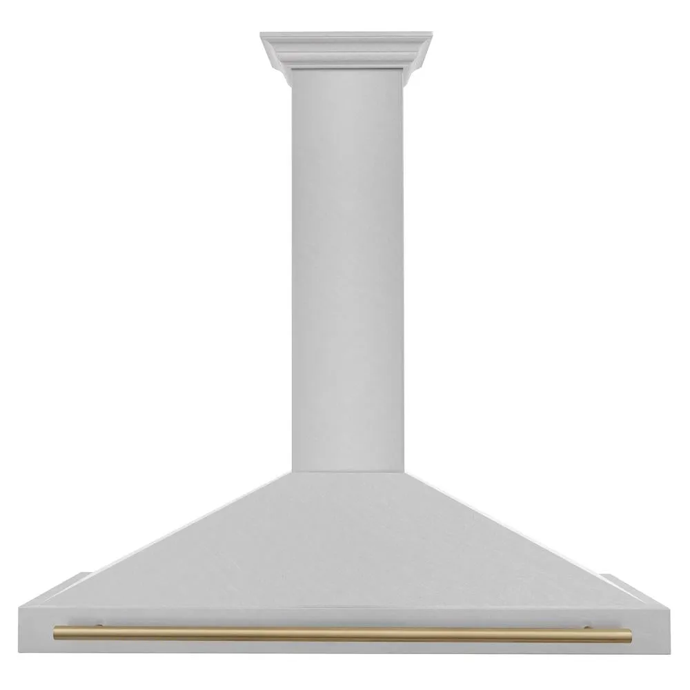 ZLINE Autograph Edition 48 in. Convertible Satin Stainless Steel Wall Mount Range Hood with Accent Handle (KB4SNZ-48)