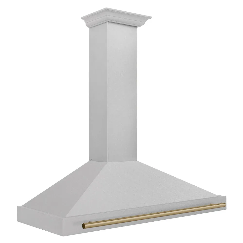 ZLINE Autograph Edition 48 in. Convertible Satin Stainless Steel Wall Mount Range Hood with Accent Handle (KB4SNZ-48)