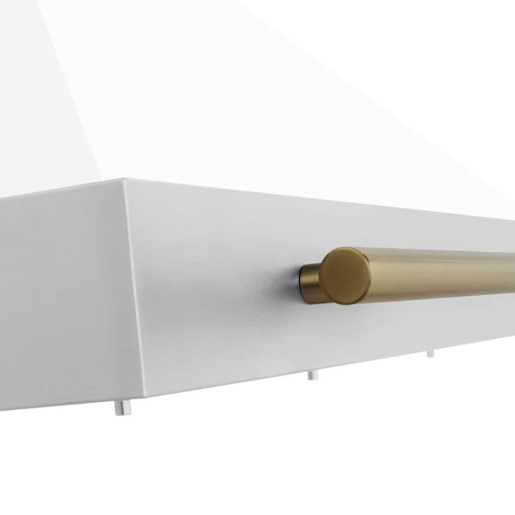 ZLINE Autograph Edition 48 in. Convertible Stainless Steel Range Hood with White Matte Shell and Accents (KB4STZ-WM48)