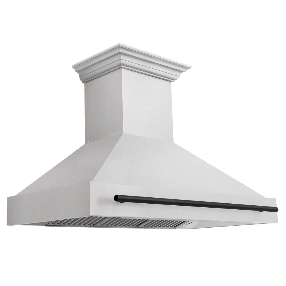 ZLINE Autograph Edition 48 in. Satin Stainless Steel Wall Mount Range Hood with Accent Handle (8654SNZ-48)