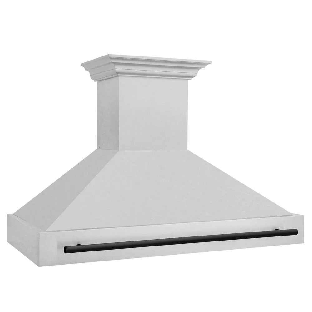 ZLINE Autograph Edition 48 in. Satin Stainless Steel Wall Mount Range Hood with Accent Handle (8654SNZ-48)