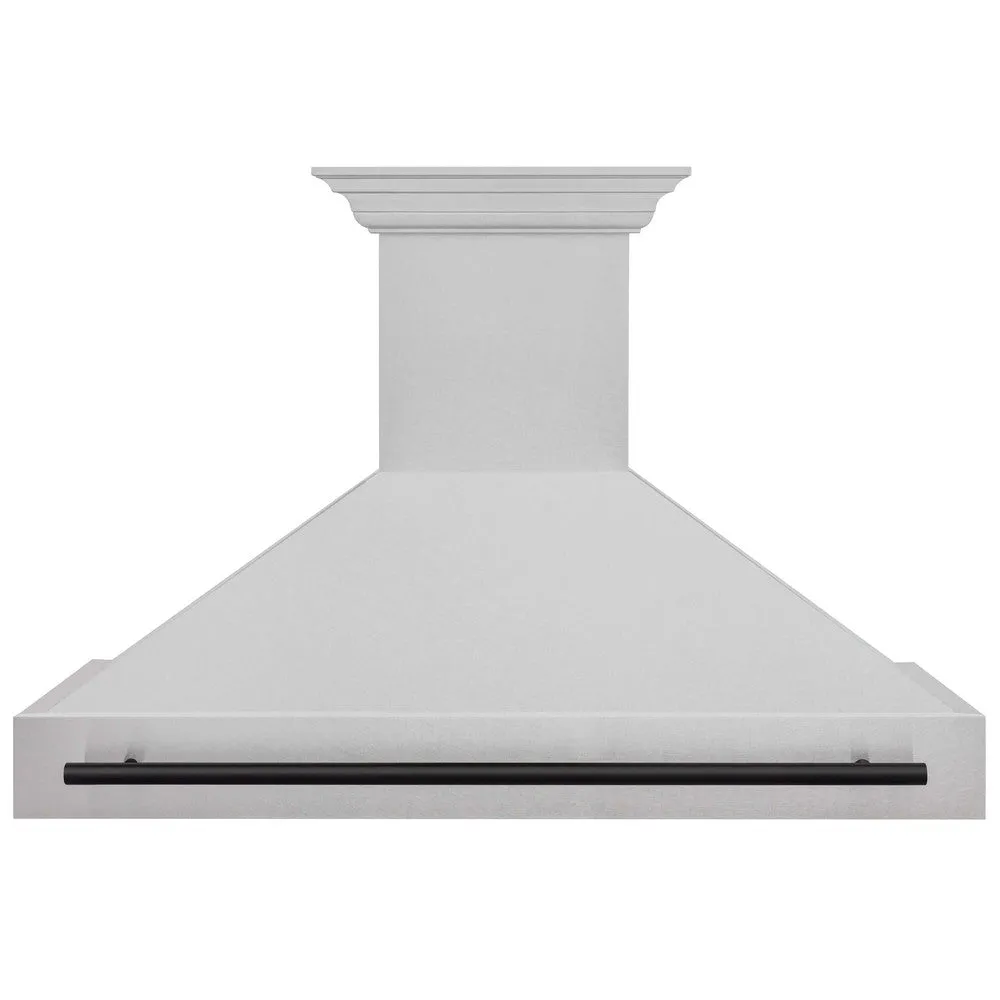 ZLINE Autograph Edition 48 in. Satin Stainless Steel Wall Mount Range Hood with Accent Handle (8654SNZ-48)