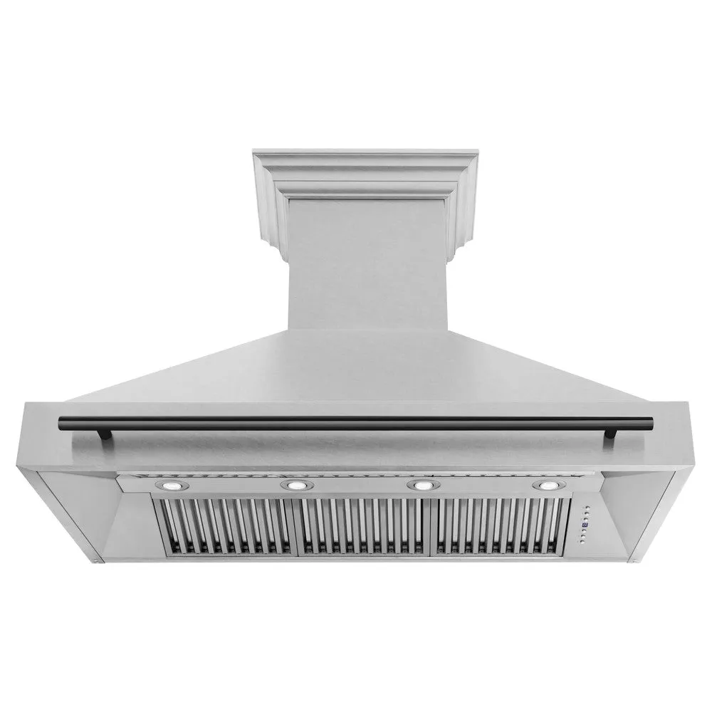 ZLINE Autograph Edition 48 in. Satin Stainless Steel Wall Mount Range Hood with Accent Handle (8654SNZ-48)