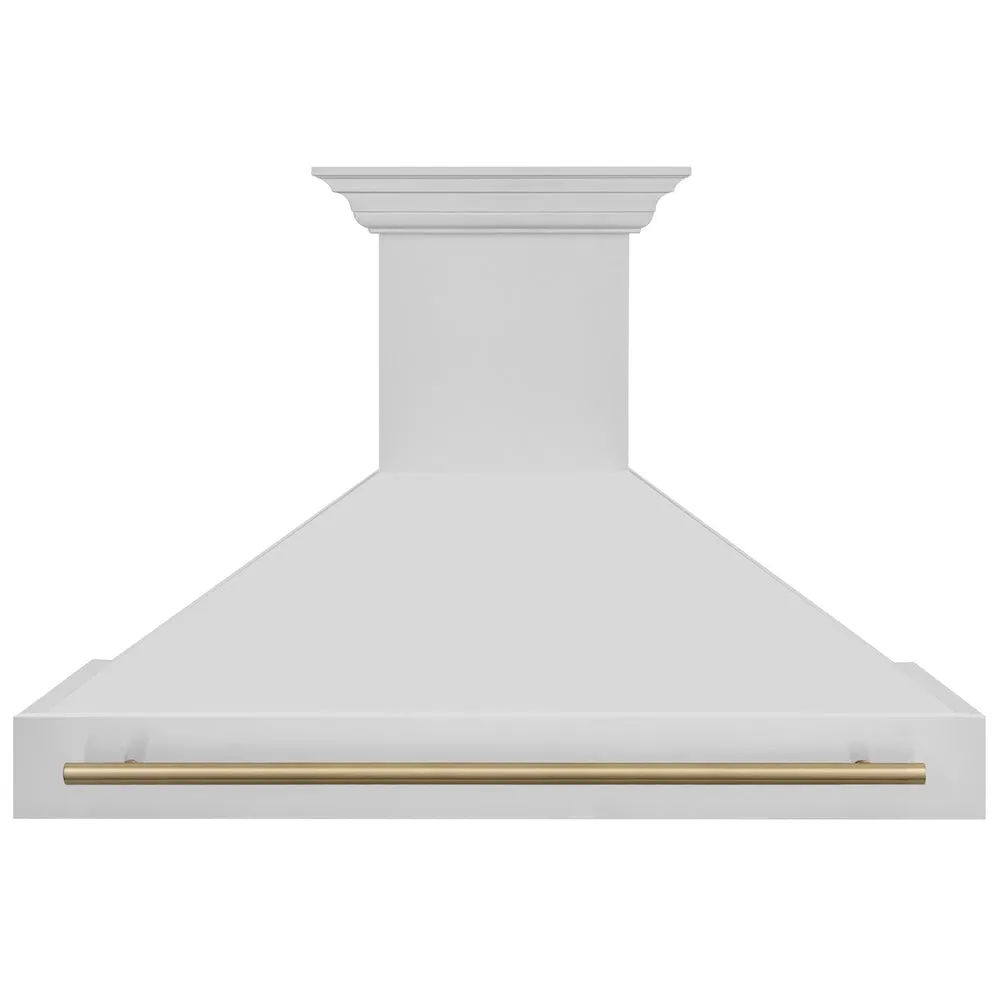 ZLINE Autograph Edition 48 in. Stainless Steel Range Hood with Stainless Steel Shell and Champagne Bronze Handle (8654STZ-48-CB)