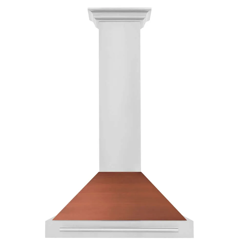 ZLINE Convertible Stainless Steel Range Hood with Copper Shell and Stainless Steel Handle with Size Options (KB4STX-C)