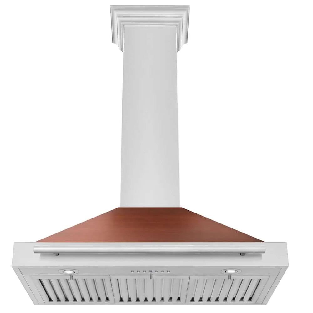 ZLINE Convertible Stainless Steel Range Hood with Copper Shell and Stainless Steel Handle with Size Options (KB4STX-C)