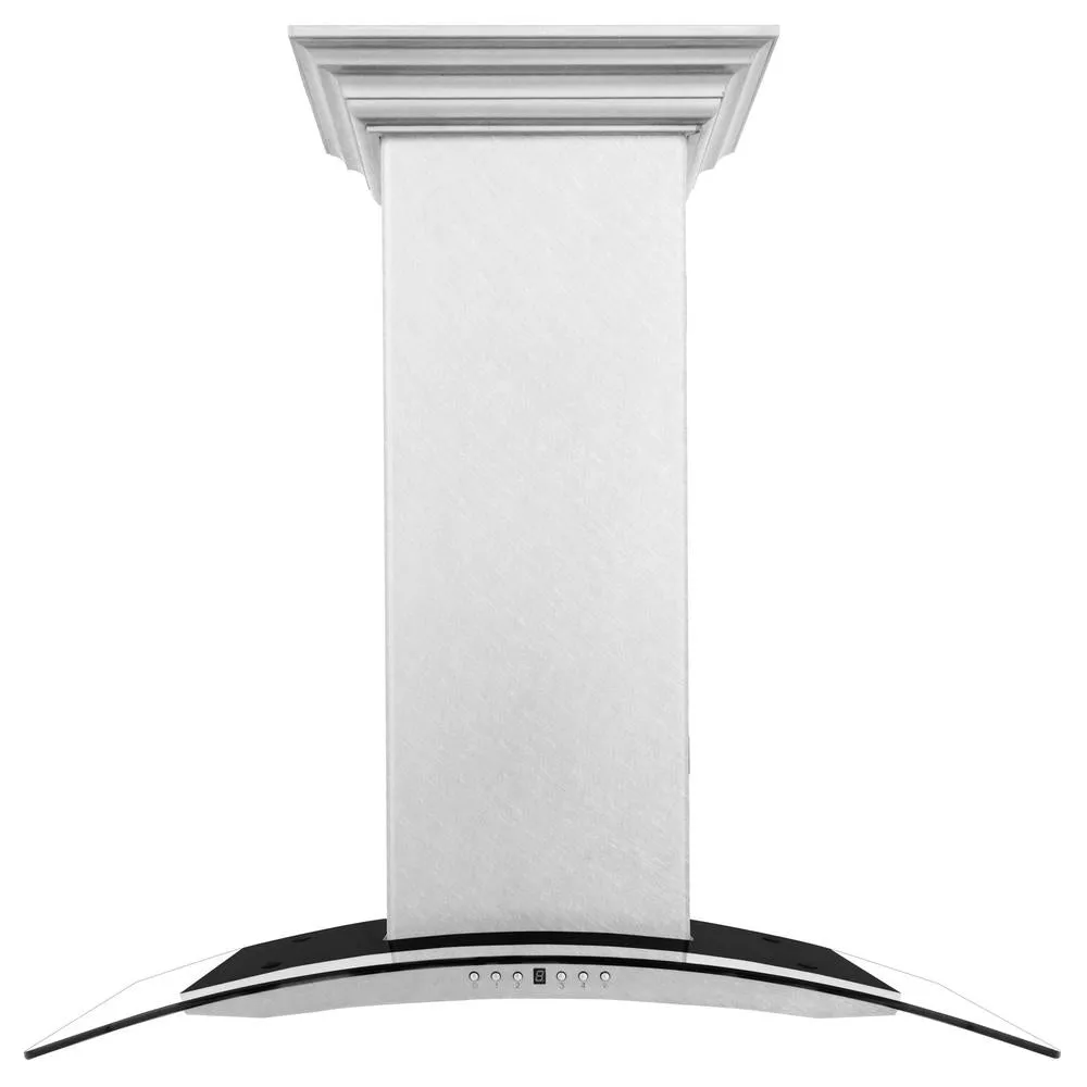 ZLINE Convertible Vent Wall Mount Range Hood in Satin Stainless Steel and Glass with Size Options (8KN4S)