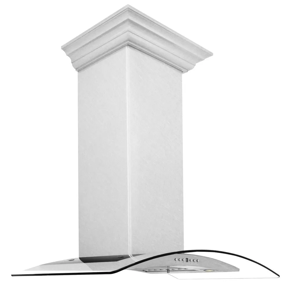 ZLINE Convertible Vent Wall Mount Range Hood in Satin Stainless Steel and Glass with Size Options (8KN4S)