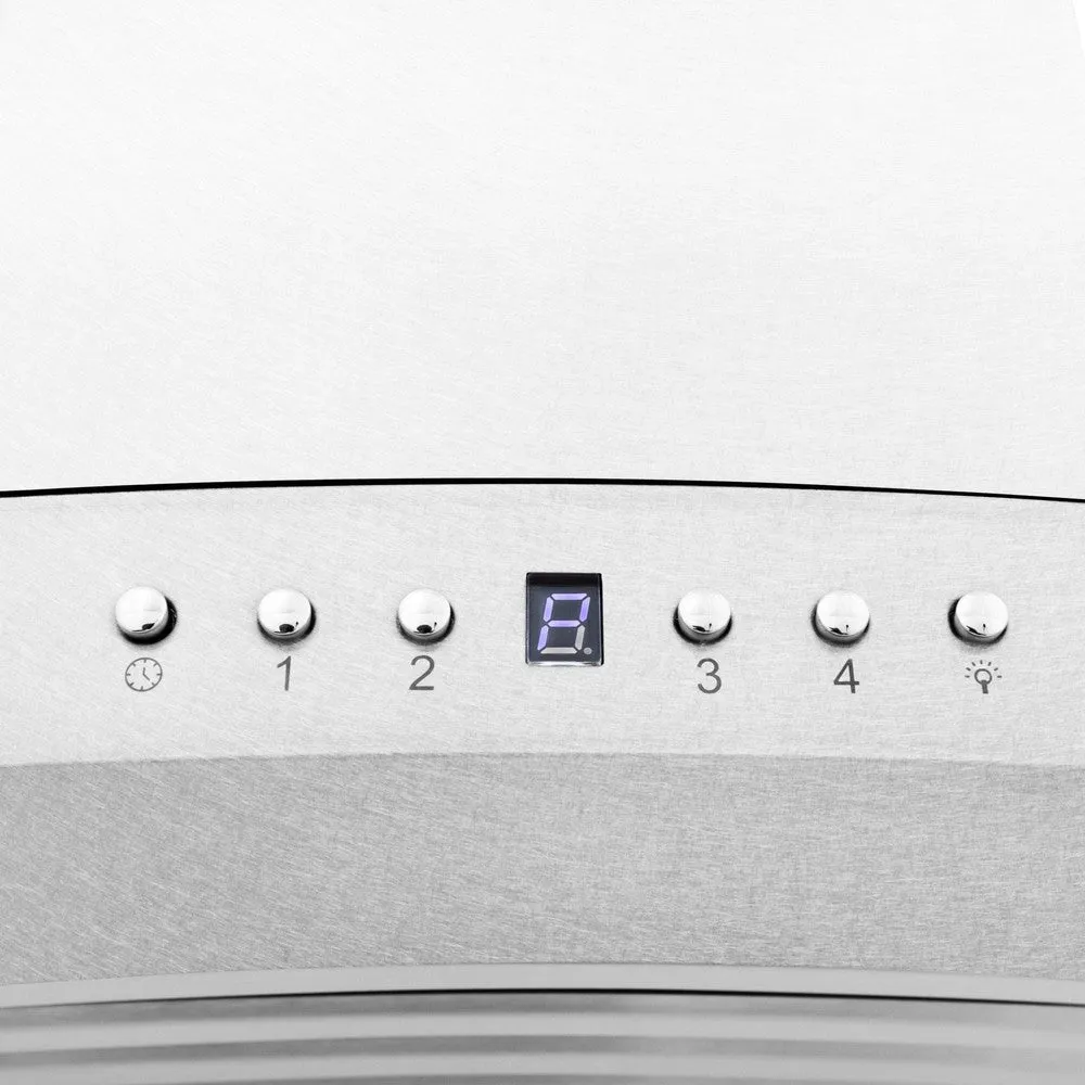 ZLINE Convertible Vent Wall Mount Range Hood in Satin Stainless Steel and Glass with Size Options (8KN4S)