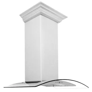 ZLINE Convertible Vent Wall Mount Range Hood in Satin Stainless Steel and Glass with Size Options (8KN4S)