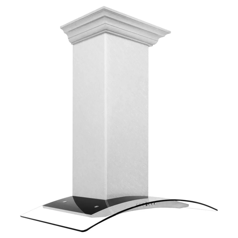 ZLINE Convertible Vent Wall Mount Range Hood in Satin Stainless Steel and Glass with Size Options (8KN4S)