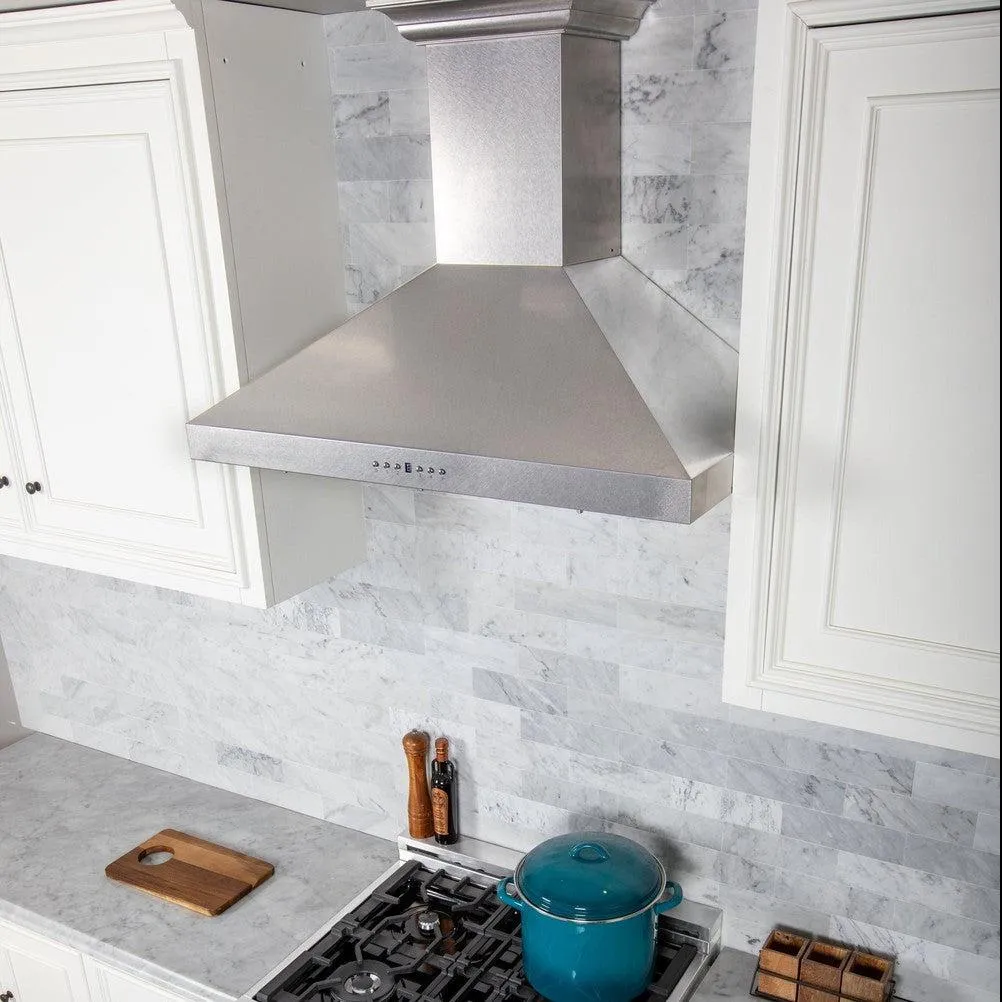 ZLINE Convertible Vent Wall Mount Range Hood in Satin Stainless Steel with Size Options (8KL3S)