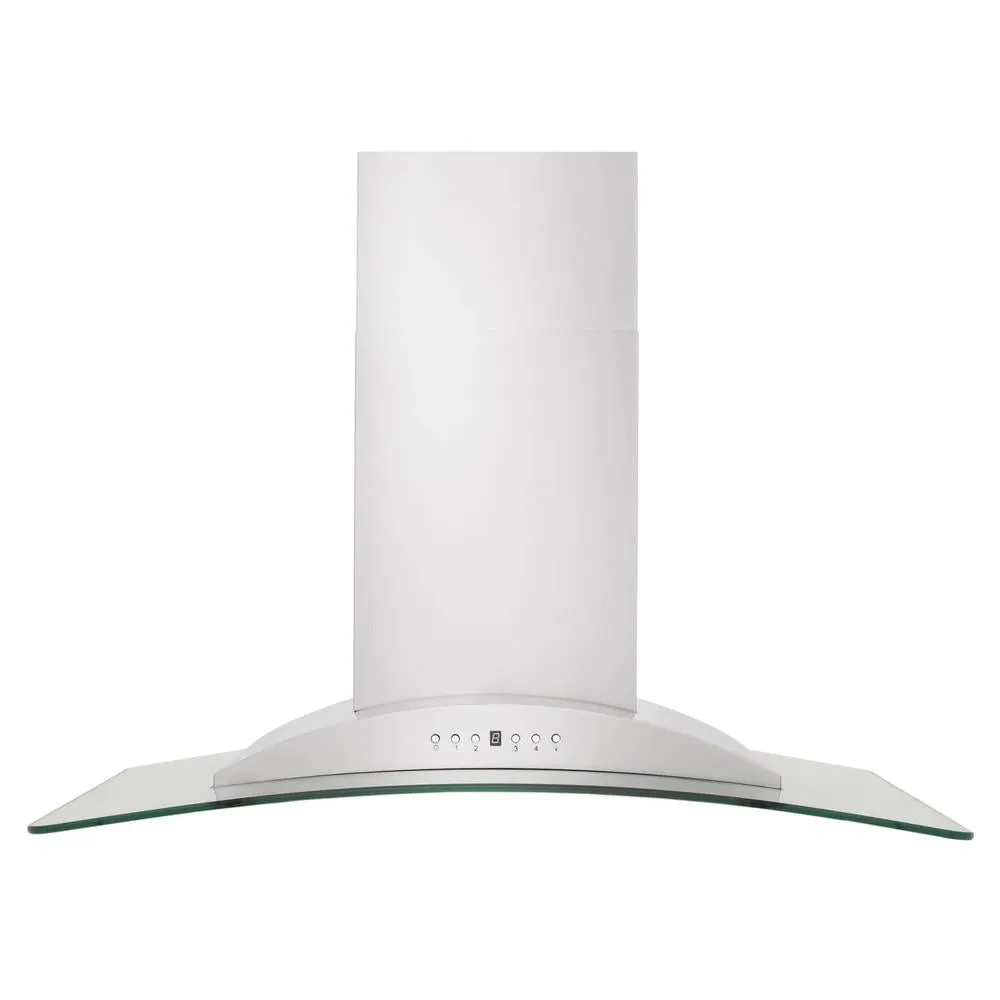 ZLINE Convertible Vent Wall Mount Range Hood in Stainless Steel and Glass (KN)
