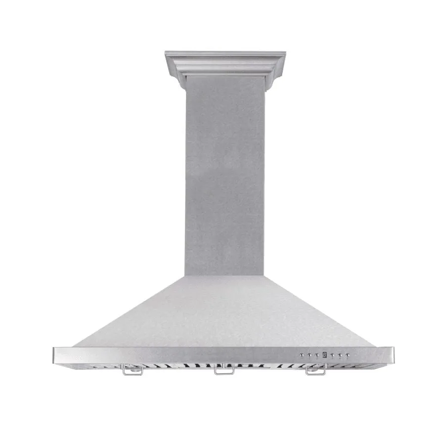 ZLINE Designer Series Satin Stainless Steel Convertible Vent Wall Mount Range Hood with Size Options (8KBS)