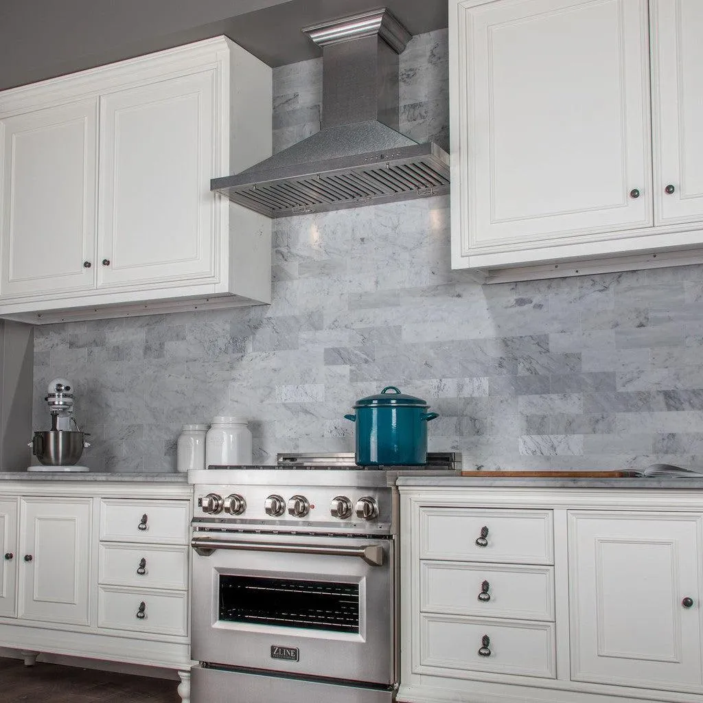 ZLINE Designer Series Satin Stainless Steel Convertible Vent Wall Mount Range Hood with Size Options (8KBS)