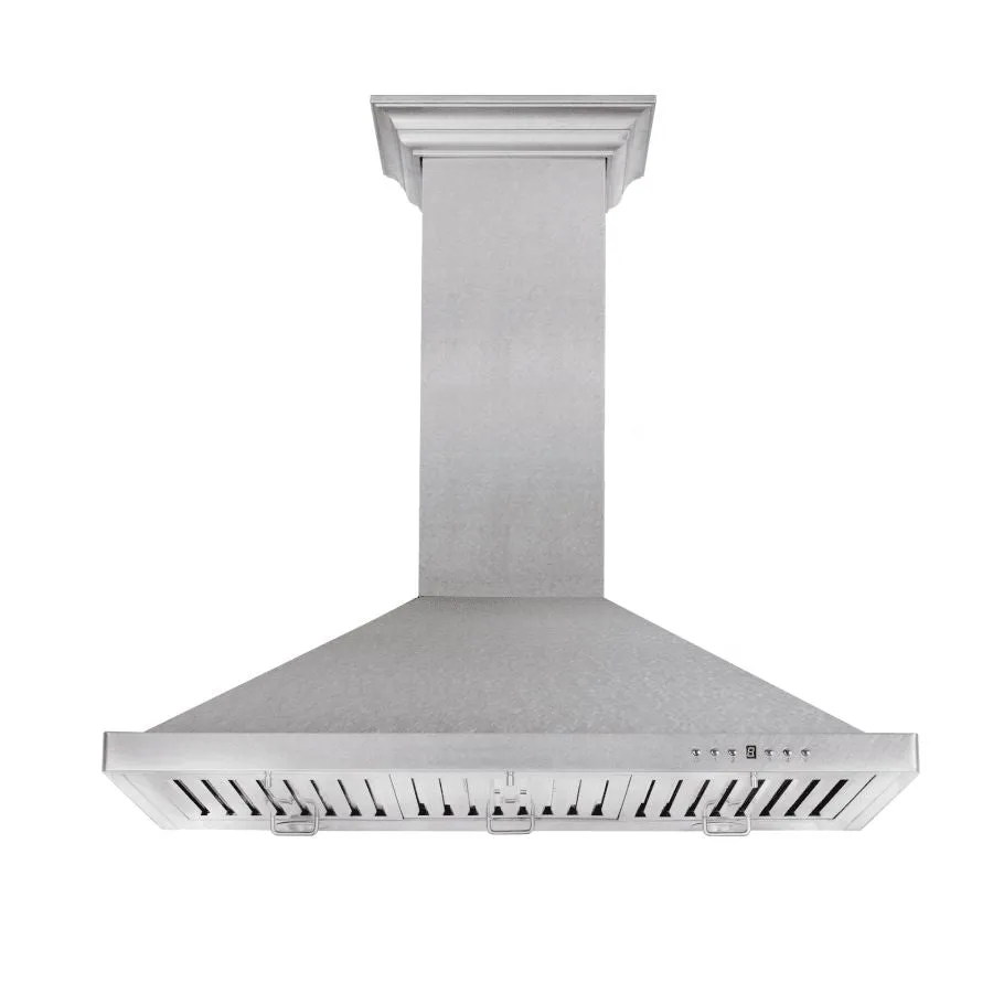 ZLINE Designer Series Satin Stainless Steel Convertible Vent Wall Mount Range Hood with Size Options (8KBS)