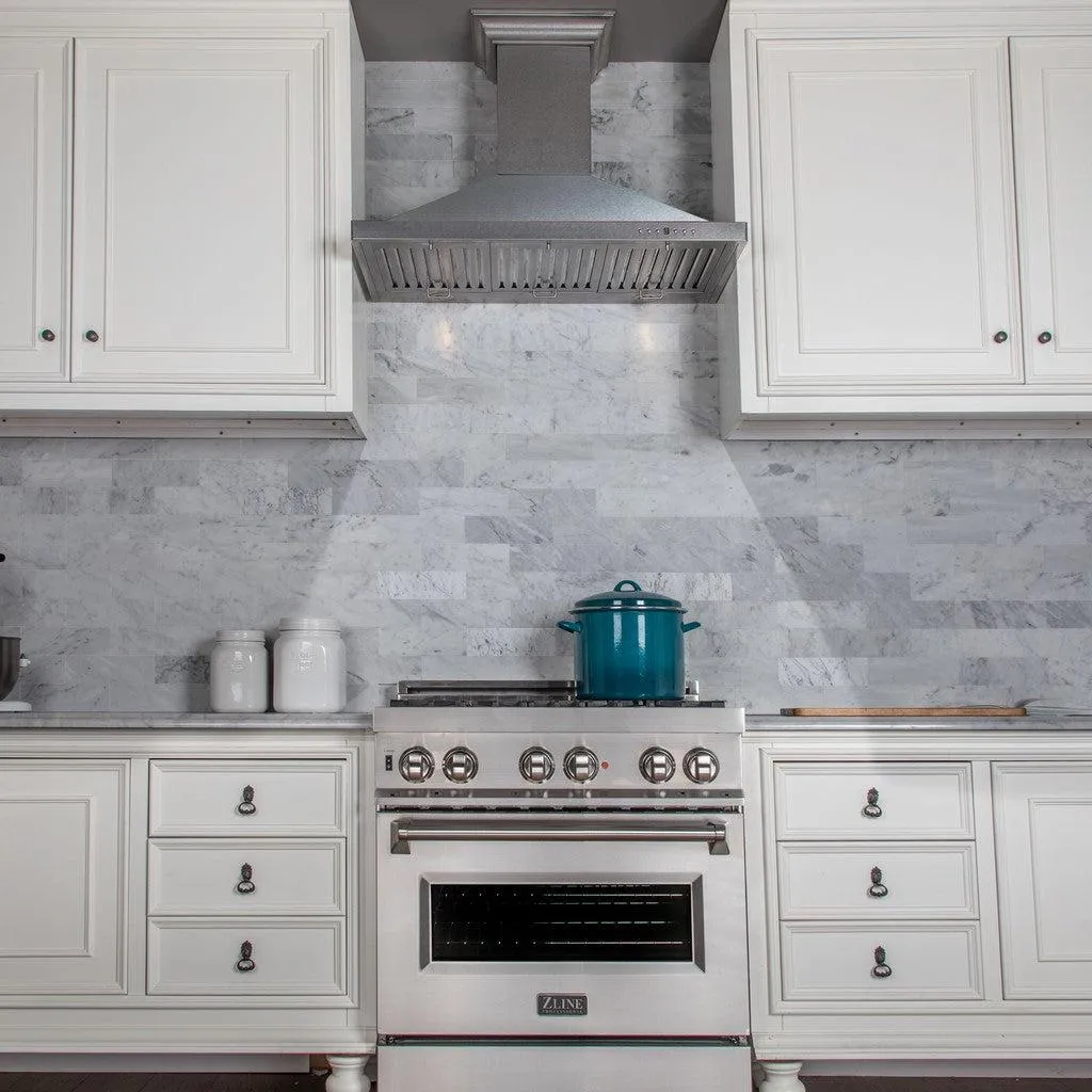 ZLINE Designer Series Satin Stainless Steel Convertible Vent Wall Mount Range Hood with Size Options (8KBS)