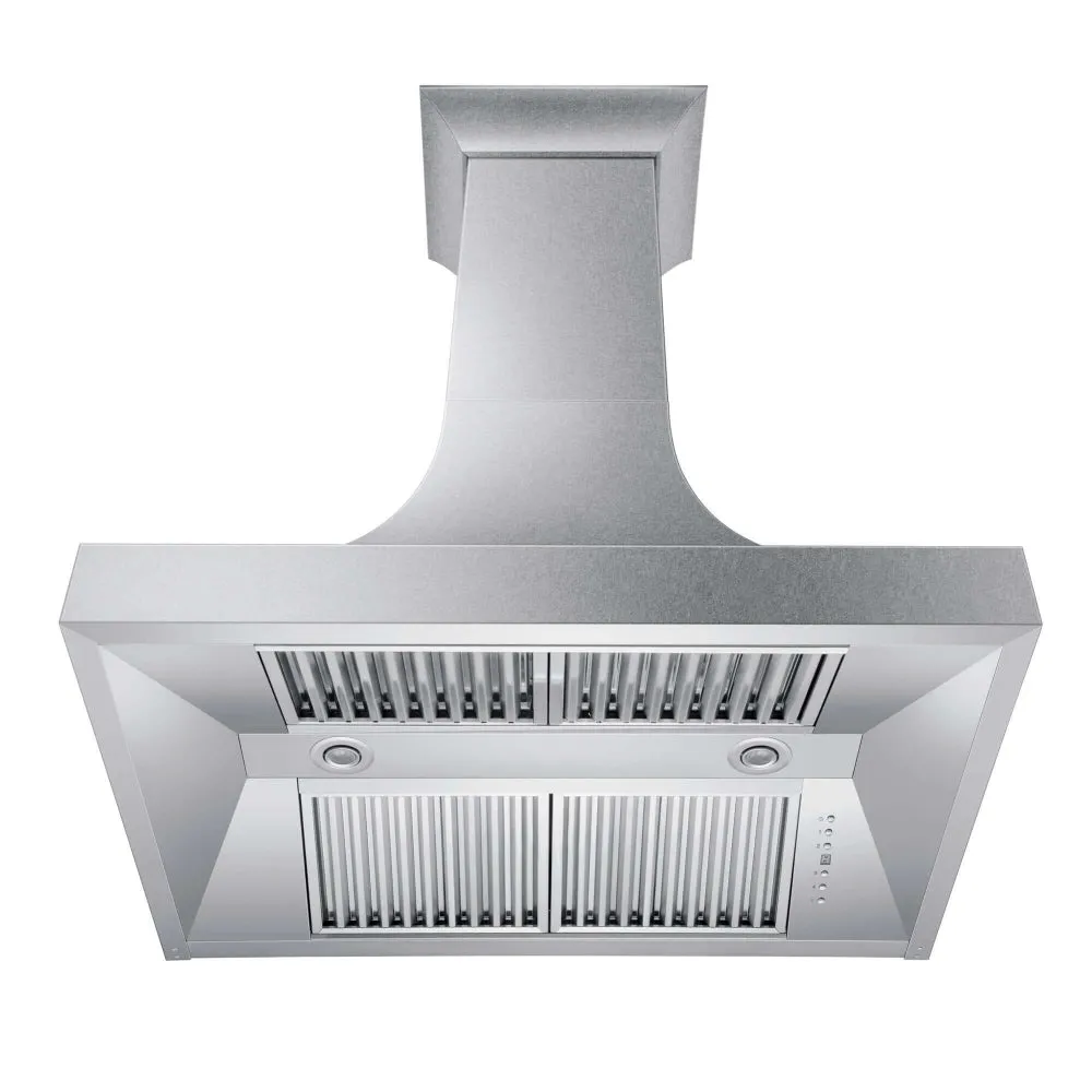 ZLINE Designer Series Satin Stainless Steel Ducted Wall Range Hood with Size Options (8632S)
