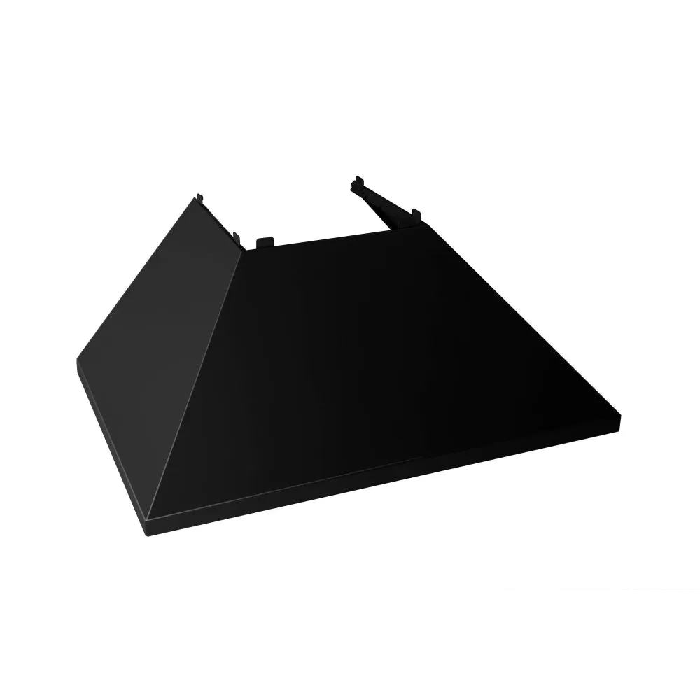 ZLINE Ducted Satin Stainless Steel Wall Mount Range Hood with Black Matte Shell and Size Options (8654BLM)