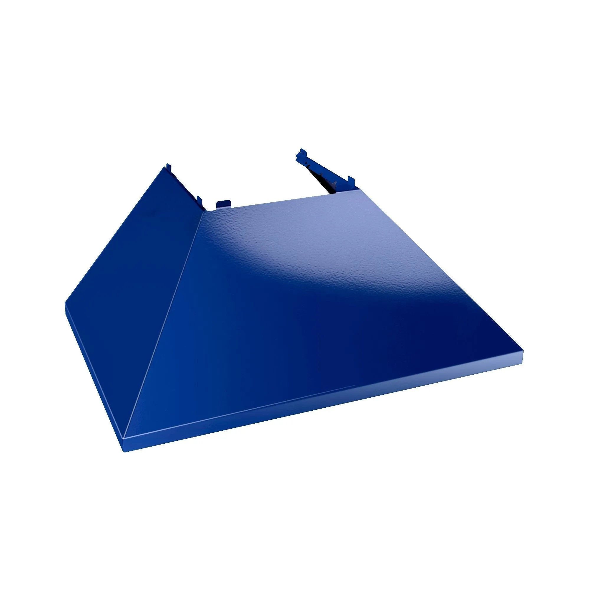 ZLINE Ducted Satin Stainless Steel Wall Mount Range Hood with Blue Gloss Shell and Size Options (8654BG)
