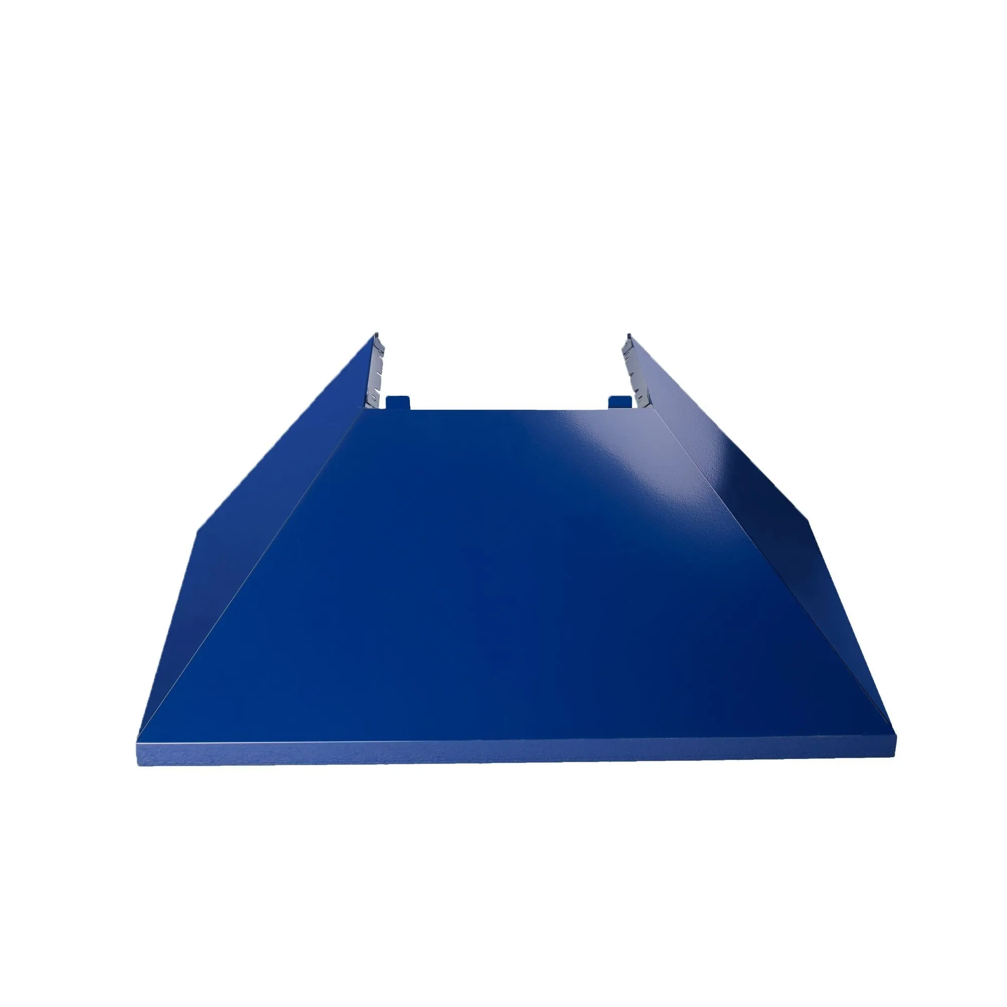 ZLINE Ducted Satin Stainless Steel Wall Mount Range Hood with Blue Gloss Shell and Size Options (8654BG)
