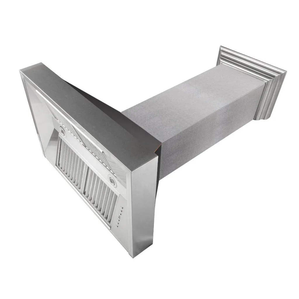 ZLINE Ducted Satin Stainless Steel Wall Mount Range Hood with Oil Rubbed Bronze Shell and Size Options (8654ORB)
