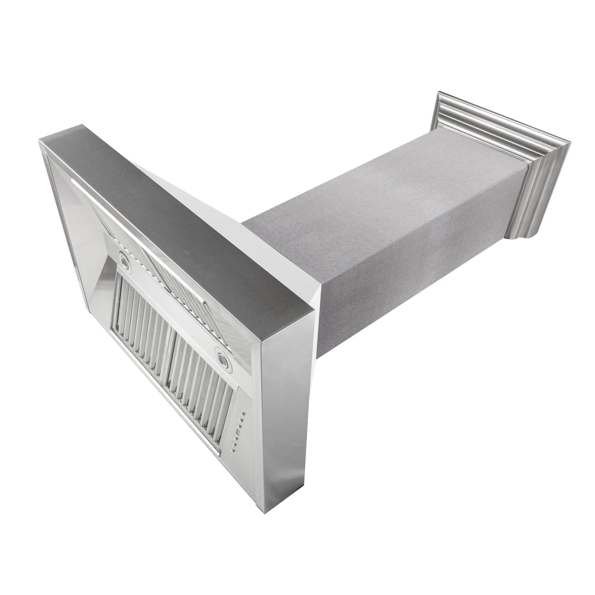 ZLINE Ducted Satin Stainless Steel Wall Mount Range Hood with White Matte Shell and Size Options (8654WM)