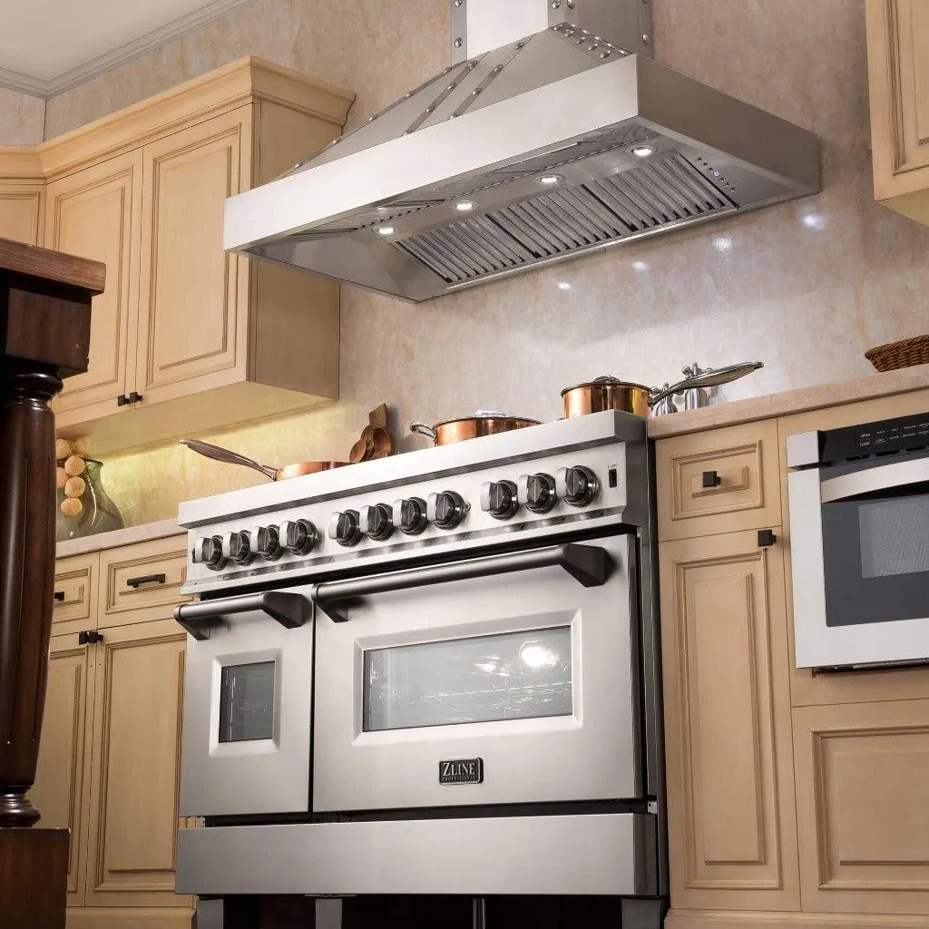 ZLINE Ducted Vent Designer Series Wall Mount Range Hood in Satin Stainless Steel with Size Options (655-4SSSS)
