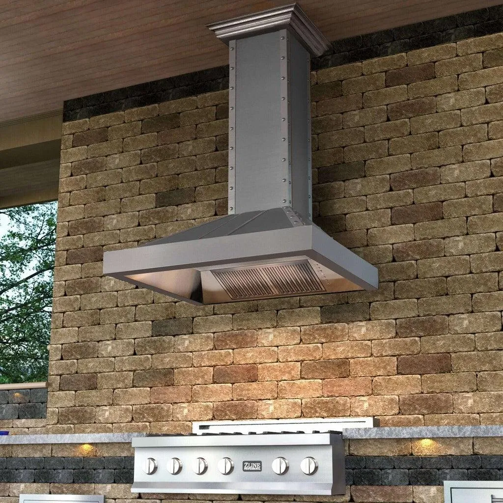 ZLINE Ducted Vent Designer Series Wall Mount Range Hood in Satin Stainless Steel with Size Options (655-4SSSS)