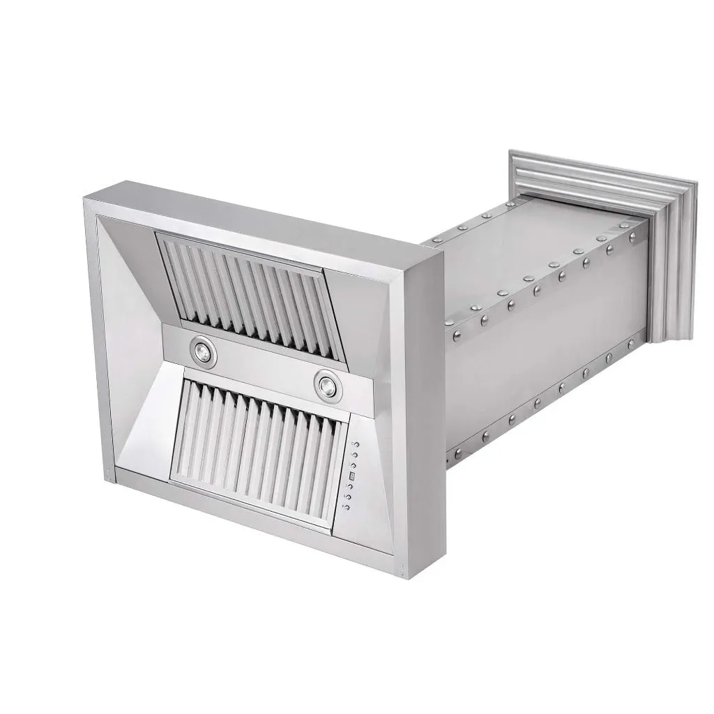 ZLINE Ducted Vent Designer Series Wall Mount Range Hood in Satin Stainless Steel with Size Options (655-4SSSS)