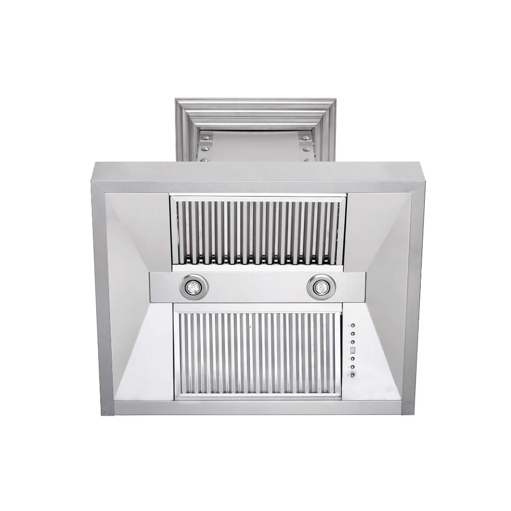 ZLINE Ducted Vent Designer Series Wall Mount Range Hood in Satin Stainless Steel with Size Options (655-4SSSS)